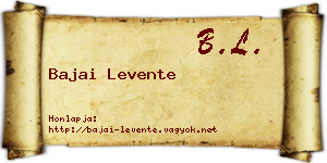 Bajai Levente névjegykártya